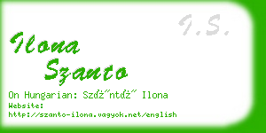 ilona szanto business card